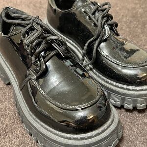 Black Patent Leather Platform Shoes